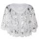 1920s Sequin Shawls Sparkly Flapper Evening Wrap Cape