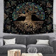 Bedroom Living room Tapestry 51.2 in * 59 in (130 cm * 150 cm Black)