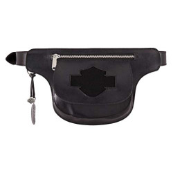 Harley-Davidson Women's Lita Genuine Leather Belt w/Removable Hip Bag, Black