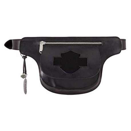 Harley-Davidson Women's Lita Genuine Leather Belt w/Removable Hip Bag, Black