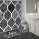 4 Pcs Black Shower Curtain Sets with Rugs, Boho Bathroom Sets