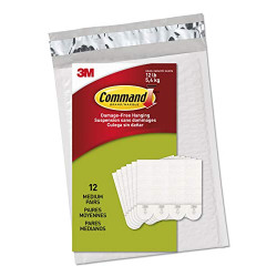 Command PH204-12NA Hanging, 12 Pairs, White, Picture Strips