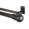 Hamlin Double Curtain Rod, 66-120", Weathered Brown
