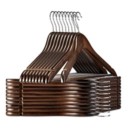 30 Pack Solid Wooden Suit Hangers