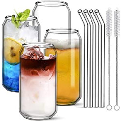 16oz Glass Cups Set of 4