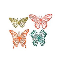 Set 4 Pack Scribbly Butterflies by Tim Holtz, Multicolor