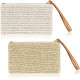 2 Pieces Straw Clutch Purse Straw Handbag