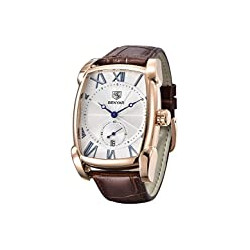 Watch for Men Date Week Moon Phases Square 3ATM Waterproof