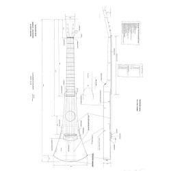 Plans for making the Martin Backpacker Guitar - Actual Size plans, Very Detailed