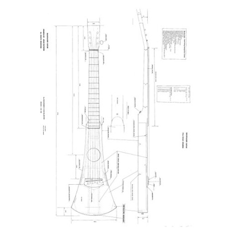 Plans for making the Martin Backpacker Guitar - Actual Size plans, Very Detailed