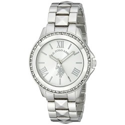 Watch with Crystal Studded Bezel, Alloy Bracelet Strap with Jewelry Clasp