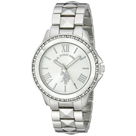 Watch with Crystal Studded Bezel, Alloy Bracelet Strap with Jewelry Clasp