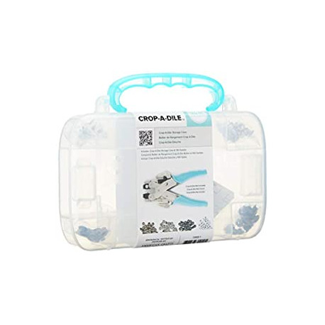 teal handle, and 100 eyelets in assorted colors