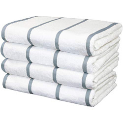 Pack 5 of Towels for Bathroom, Swimming, Camping, 30 x 60 in. (Pack of 4), Lilac Grey Stripes