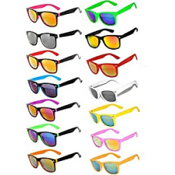 Retro Vintage Sunglasses Colorful Mirror Lens Matte Frame 3,5,6,10 Pairs