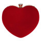 Women Ladies Heart Shape Handbag Clutch Suede Party