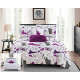 9 Piece Reversible Comforter Queen, Purple