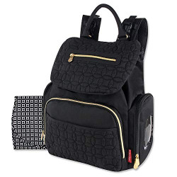 Bag Backpack and Multipurpose Travel Drawstring Baby Bag – 3 Piece Set (Black)