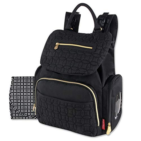 Bag Backpack and Multipurpose Travel Drawstring Baby Bag – 3 Piece Set (Black)