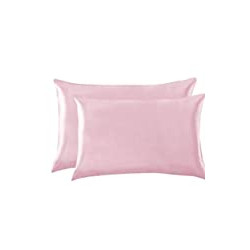 (Silky Satin Pillow Case for Hair) Set of 2 (Pink, Standard(20''x26''))