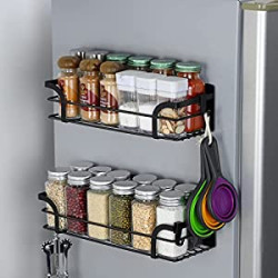 2 Packs Spice Storage Organizer with 4 Removable Hooks Seasoning Rack