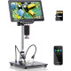 HDMI Digital Microscope 1200X,10 Inch Stand Included, 7" LCD