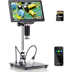 HDMI Digital Microscope 1200X,10 Inch Stand Included, 7" LCD