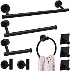 9-Piece Black Bathroom Hardware Set