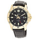 MTP-VD01GL-1EV Men's Enticer Gold Tone Leather Band Black