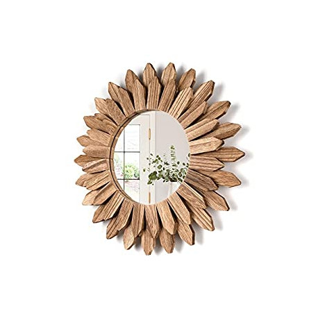 Wall Mirror Decorative 12 inch Rustic Wood
