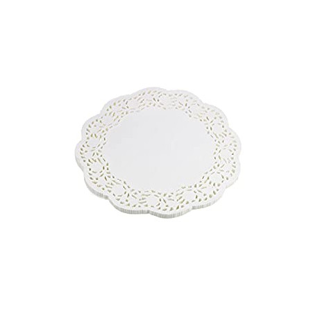 100 Pieces White Lace Round Paper Doilies Cake