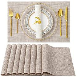 Set of 8 Heat-Resistant Placemats Stain Resistant