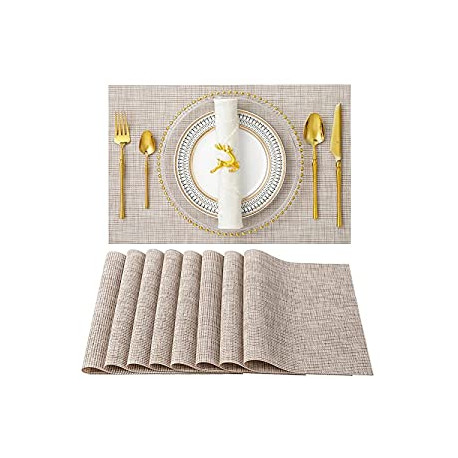 Set of 8 Heat-Resistant Placemats Stain Resistant