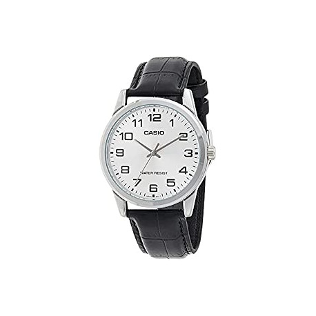 Casio Men's MTPV001L-7B Black Leather Quartz Watch