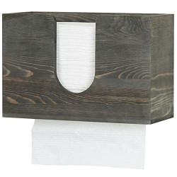 Pack 2 of Vintage Gray Solid Wood Wall Mounted Paper Towel Holder