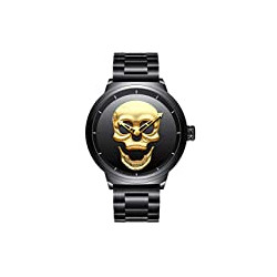 Military Wristwatch (Gold 3D Skull)