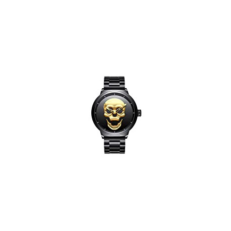 Military Wristwatch (Gold 3D Skull)