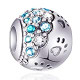Puppy Dog Paw Print Charms,925 Sterling Silver Pet Footprint Beads