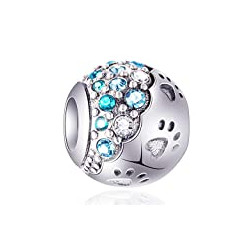 Puppy Dog Paw Print Charms,925 Sterling Silver Pet Footprint Beads