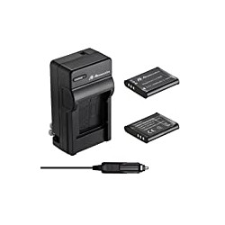2 Pack Battery and Charger Compatible With Olympus LI-50B