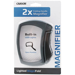 LED Lighted Magnifold 2x Power Rectangular Magnifier
