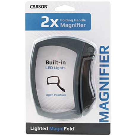 LED Lighted Magnifold 2x Power Rectangular Magnifier