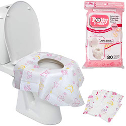 Pack 2 of Disposable Toilet Seat Covers for Kids & Adults (20 Pack) Germ Protect from Public Toilets