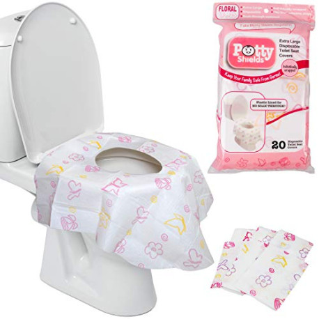 Pack 2 of Disposable Toilet Seat Covers for Kids & Adults (20 Pack) Germ Protect from Public Toilets