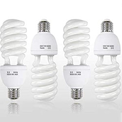 Light Bulb,4 x 45W 5500K CFL Daylight Photography Photo Video Studio Lighting(4 Packs)
