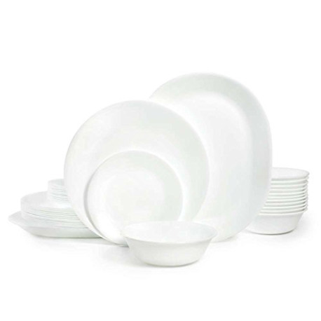 38-Piece Service for 12 Dinnerware Set, Triple Layer Glass and Chip Resistant