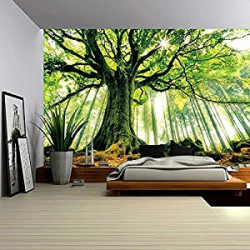 Nature Forest Thick Tree Wall Tapestry Large 3D Print