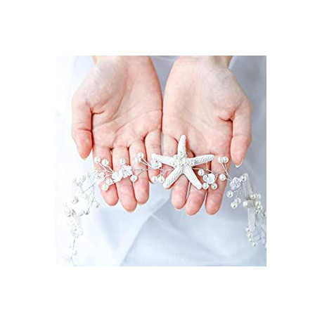 Starfish Bride Wedding Hair Vine Pearl Bridal