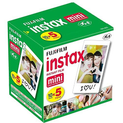 Fujifilm Instax Mini Instant Film, 10 Sheets×5 Pack(Total 50 Shoots)