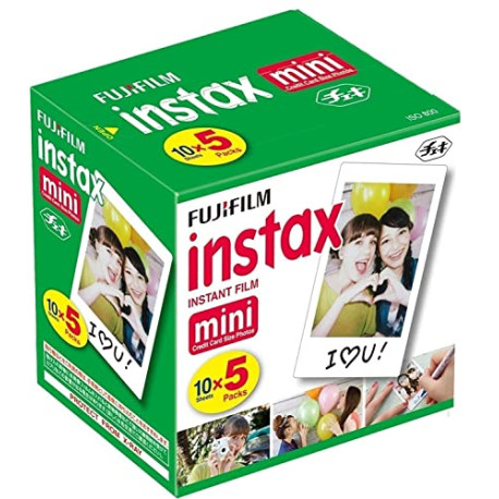 Fujifilm Instax Mini Instant Film, 10 Sheets×5 Pack(Total 50 Shoots)